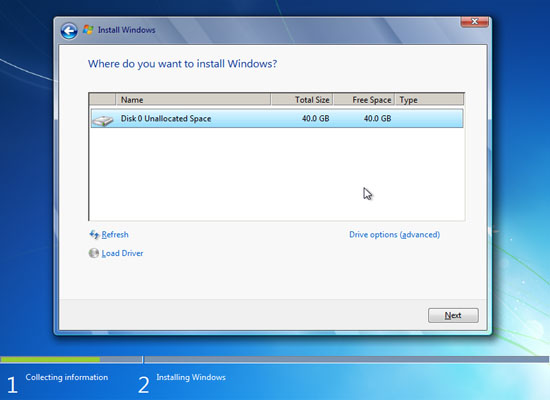 how to Install Windows 7