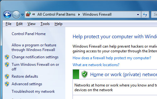 Windows 7 Firewall