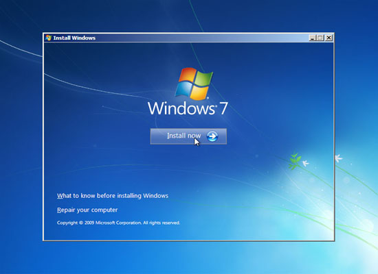 how to Install Windows 7