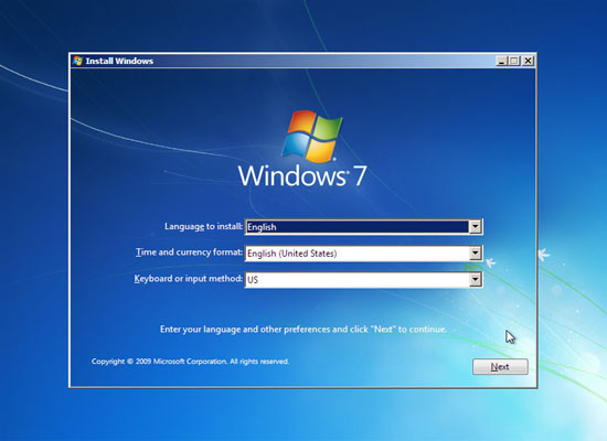 how to Install Windows 7