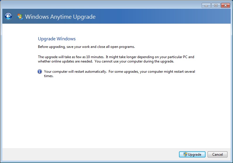 Windows 7 Starter Upgrade