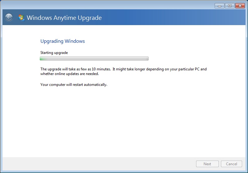 Windows 7 Starter Upgrade