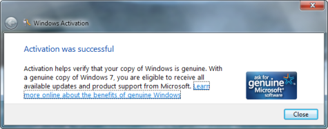 Windows 7 Activation