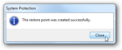 Restore Point in Windows 7